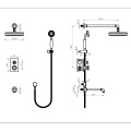 Aquacubic Contemporary Industrial Style Murd Bath Bath douche Taps Taps Down Faucet Sett